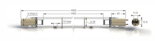 Бактерицидные амальгамные лампы бактерицидные высокой мощности с кварцевым стеклом Zercale Amalgam